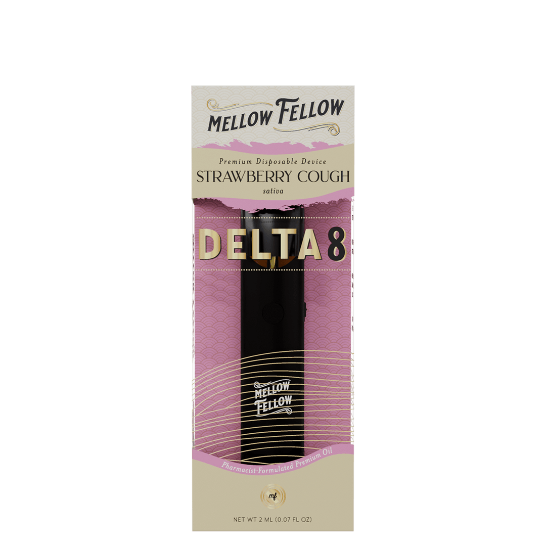 Delta 8 Premium 2ML Disposable Vape - Strawberry Cough (Sativa) - Mellow Fellow