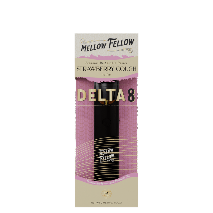 Delta 8 Premium 2ML Disposable Vape - Strawberry Cough (Sativa) - Mellow Fellow