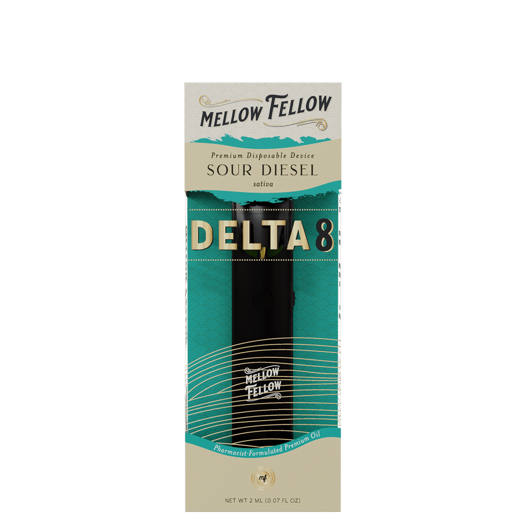 Delta 8 Premium 2ML Disposable Vape - Sour Diesel (Sativa) - Mellow Fellow