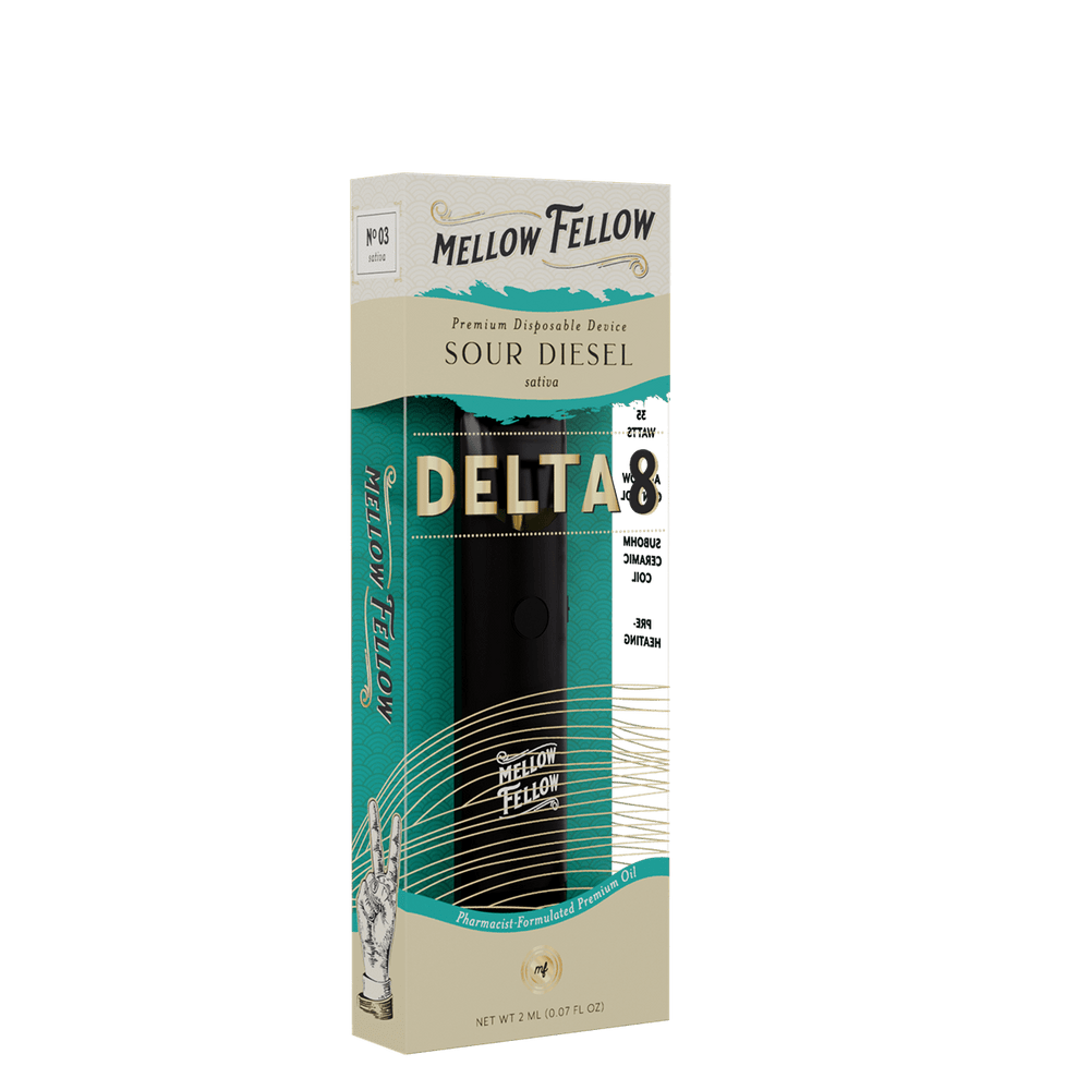 Delta 8 Premium 2ML Disposable Vape - Sour Diesel (Sativa) - Mellow Fellow