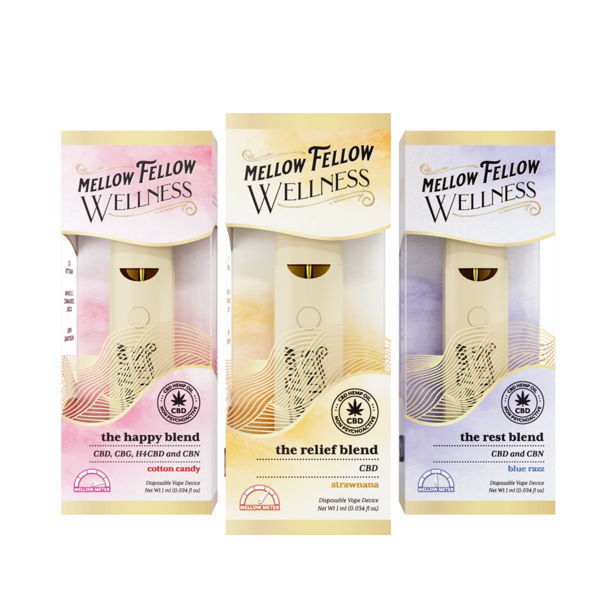 1ml CBD Blend Disposable Vape Bundle (3 Pack) – Mellow Fellow