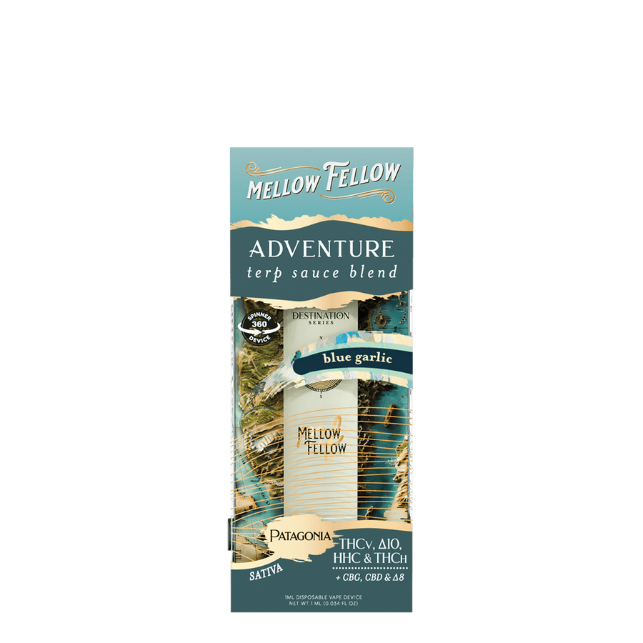 Adventure Blend - Terp Sauce 1ml Disposable Spinner Vape - Blue Garlic (Sativa) - Mellow Fellow