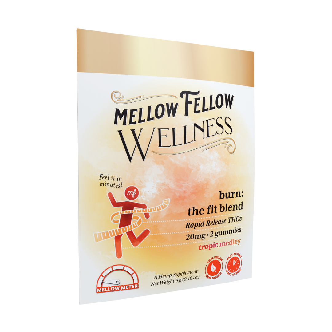 Wellness 2 ct. Gummies - Burn: The Fit Blend - Tropic Medley - 20mg - Mellow Fellow