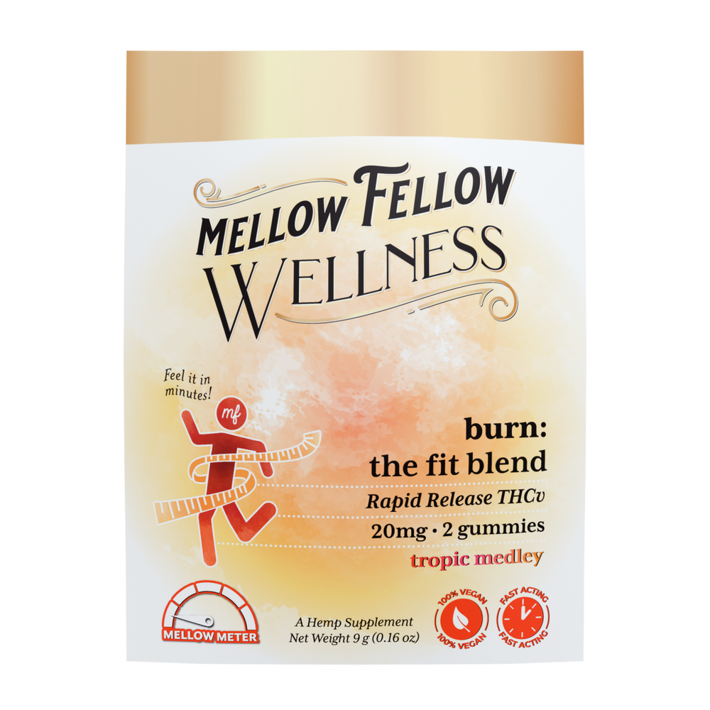 Wellness 2 ct. Gummies - Burn: The Fit Blend - Tropic Medley - 20mg - Mellow Fellow