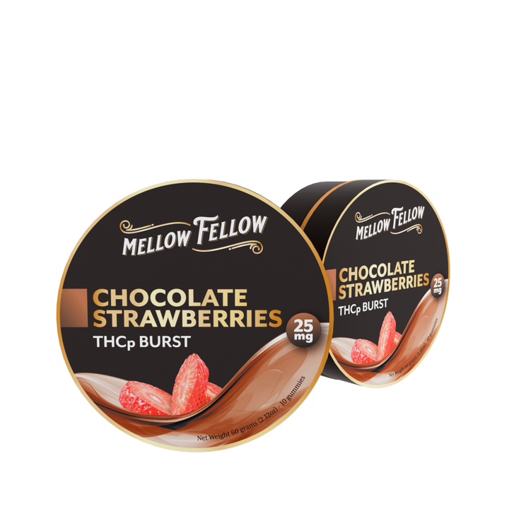 THCp Bursts Edibles - Chocolate Strawberries - 25mg - Mellow Fellow