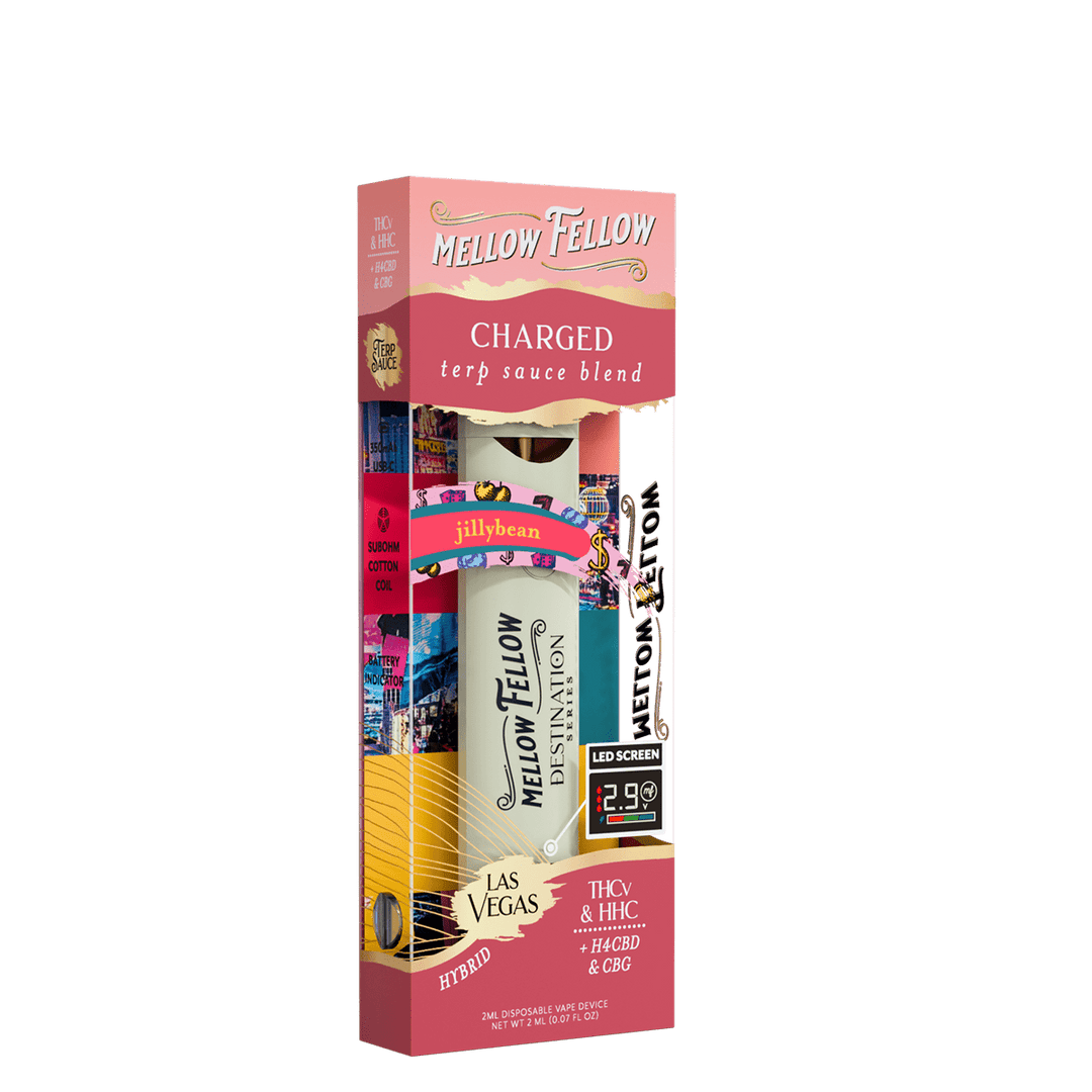 Charged Blend - Destination: Las Vegas - Terp Sauce 2ml Disposable Vape - Jillybean (Hybrid) - Mellow Fellow