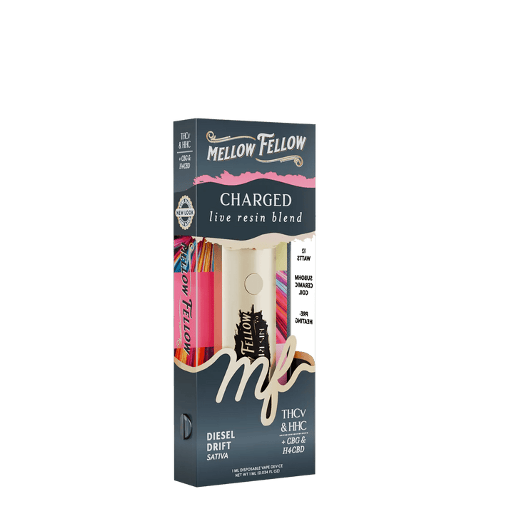 Charged Blend - Destination: Tokyo - Live Resin 1ml Disposable Vape - Diesel Drift (Sativa) - Mellow Fellow