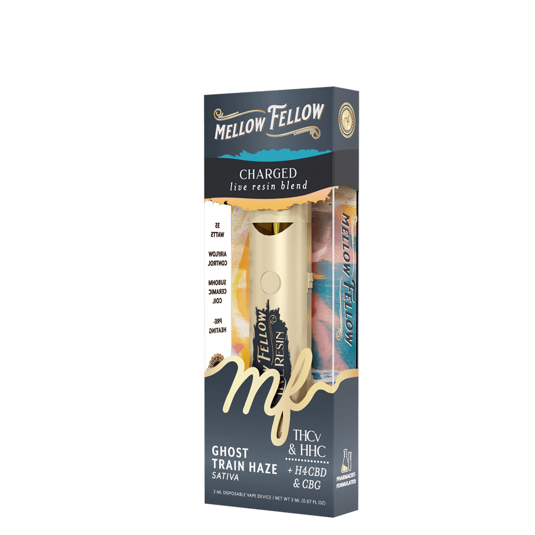 Charged Blend 2ml Live Resin Disposable Vape - Ghost Train Haze (Sativa) - Mellow Fellow