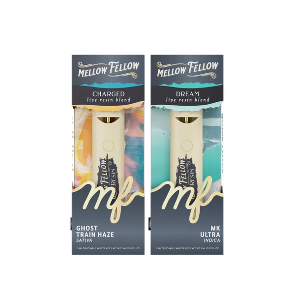 Charged (Ghost Train Haze) & Dream (Mk Ultra) 2ml Live Resin Disposable Vape Day/Night Bundle (Sativa/Indica)