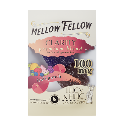 Clarity Blend Fruit Punch 2 cnt Infused Gummies - THCv, HHC, Delta 8, CBD, CBG