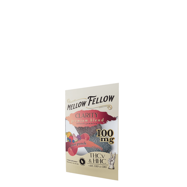 Clarity Blend Fruit Punch 2 ct. Infused Gummies - THCv, HHC, Delta 8, CBD, CBG - Mellow Fellow