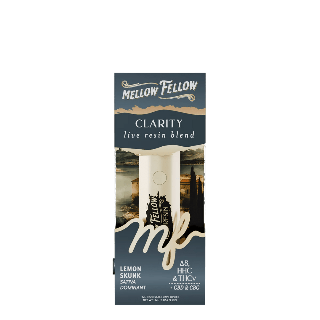 Clarity Blend - Destination: Athens - Live Resin 1ml Disposable Vape - Lemon Skunk (Sativa Dominant) - Mellow Fellow