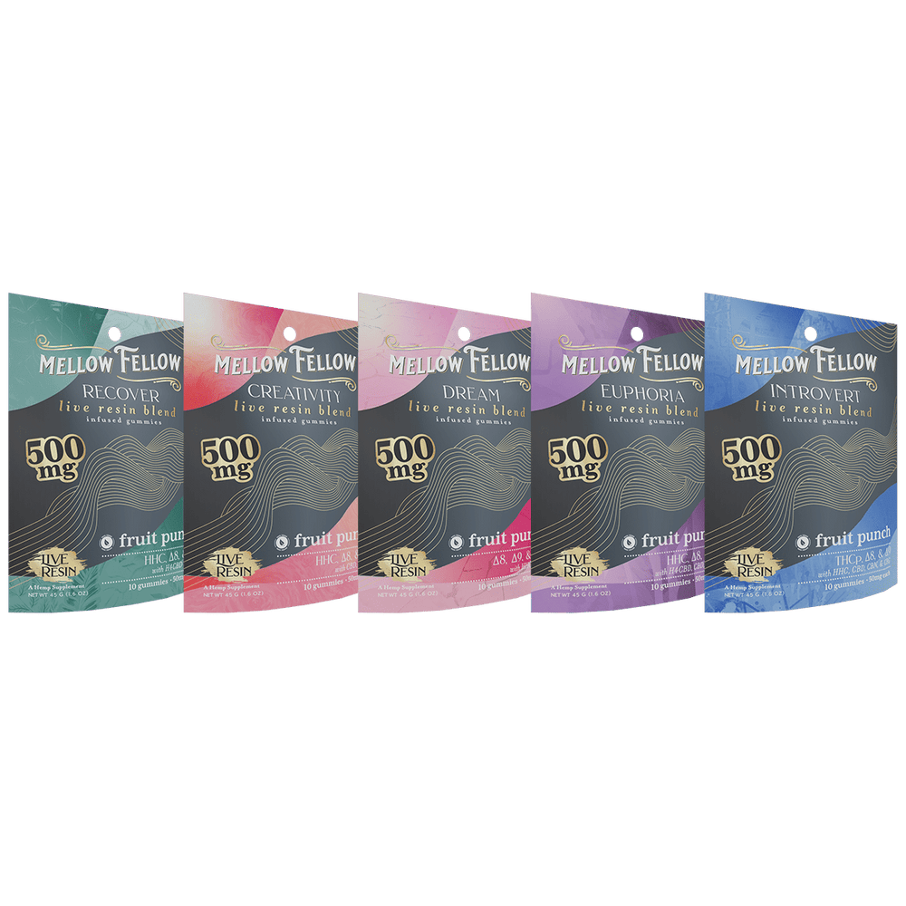 Live Resin M - Fusions Edibles Fruit Punch 500mg (5 pack) - Mellow Fellow