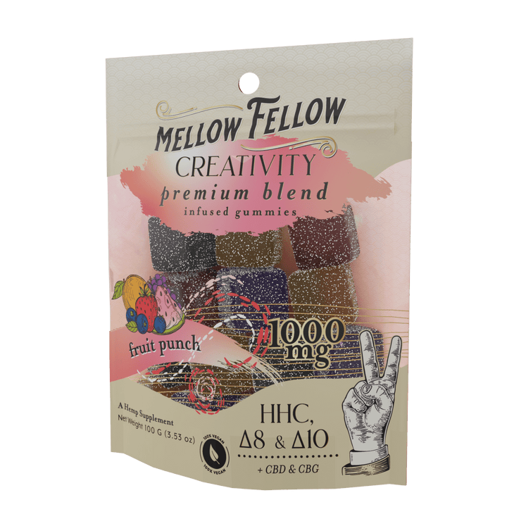 CBD, CBG, HHC, D8, D10 Mellow Fellow M-fusion edible gummies Creativity Blend 1000mg