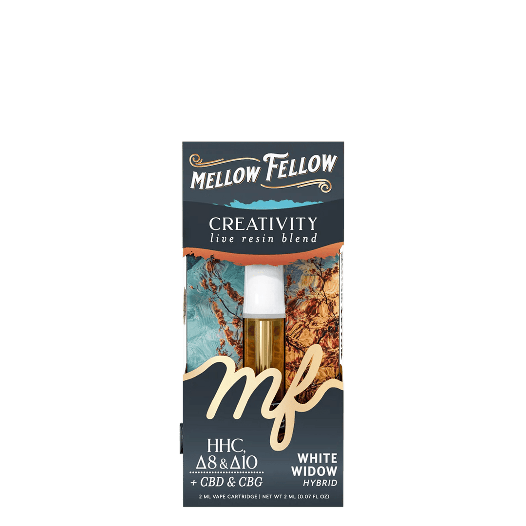 Creativity Blend 2ml Live Resin Vape Cartridge - White Widow (Hybrid) - Mellow Fellow Creativity Blend 2ml Live Resin Vape Cartridge - White Widow (Hybrid) - Mellow Fellow