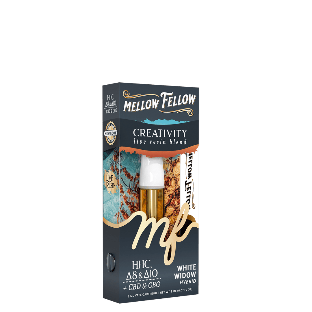 Creativity Blend 2ml Live Resin Vape Cartridge - White Widow (Hybrid) - Mellow Fellow