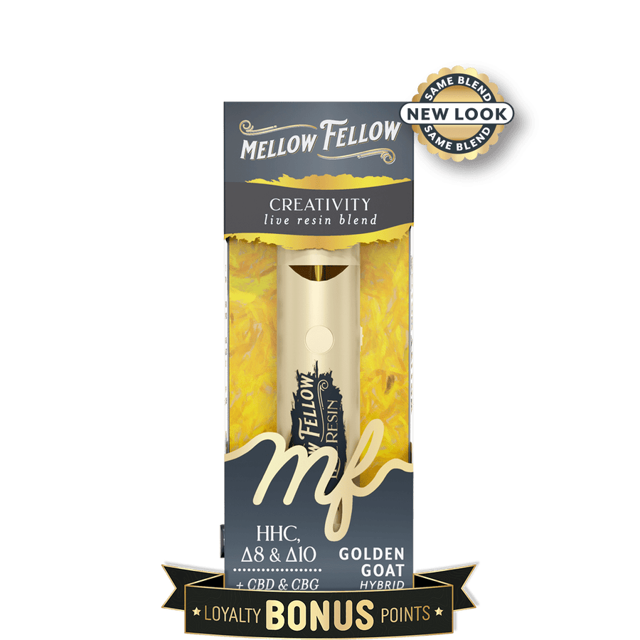 Creativity Blend 2ml Live Resin Disposable Vape - Golden Goat (Hybrid) - Mellow Fellow
