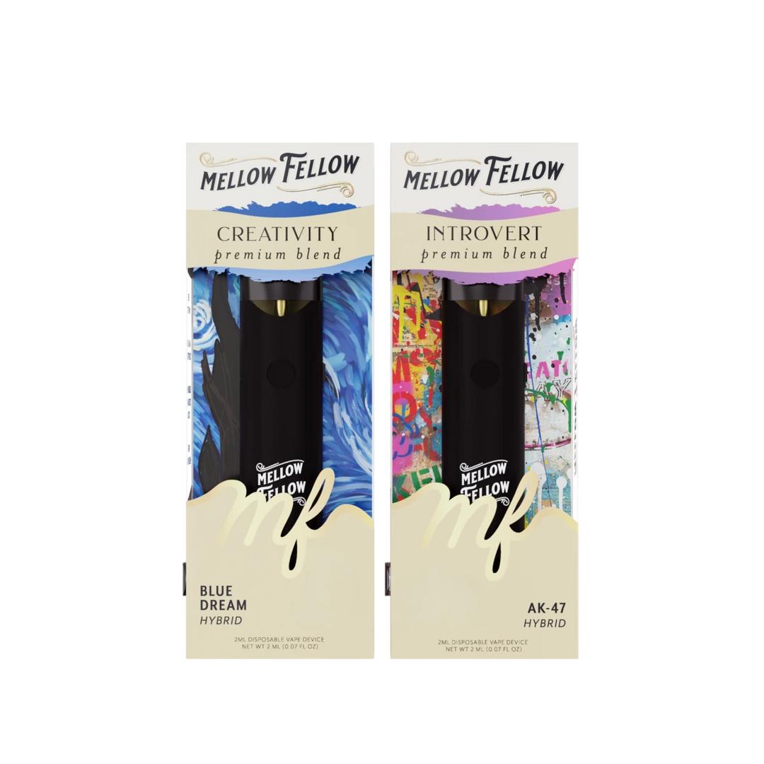 Creativity (Blue Dream) & Introvert (AK-47) 2ml Disposable Vape Day/Night Bundle (Hybrid)