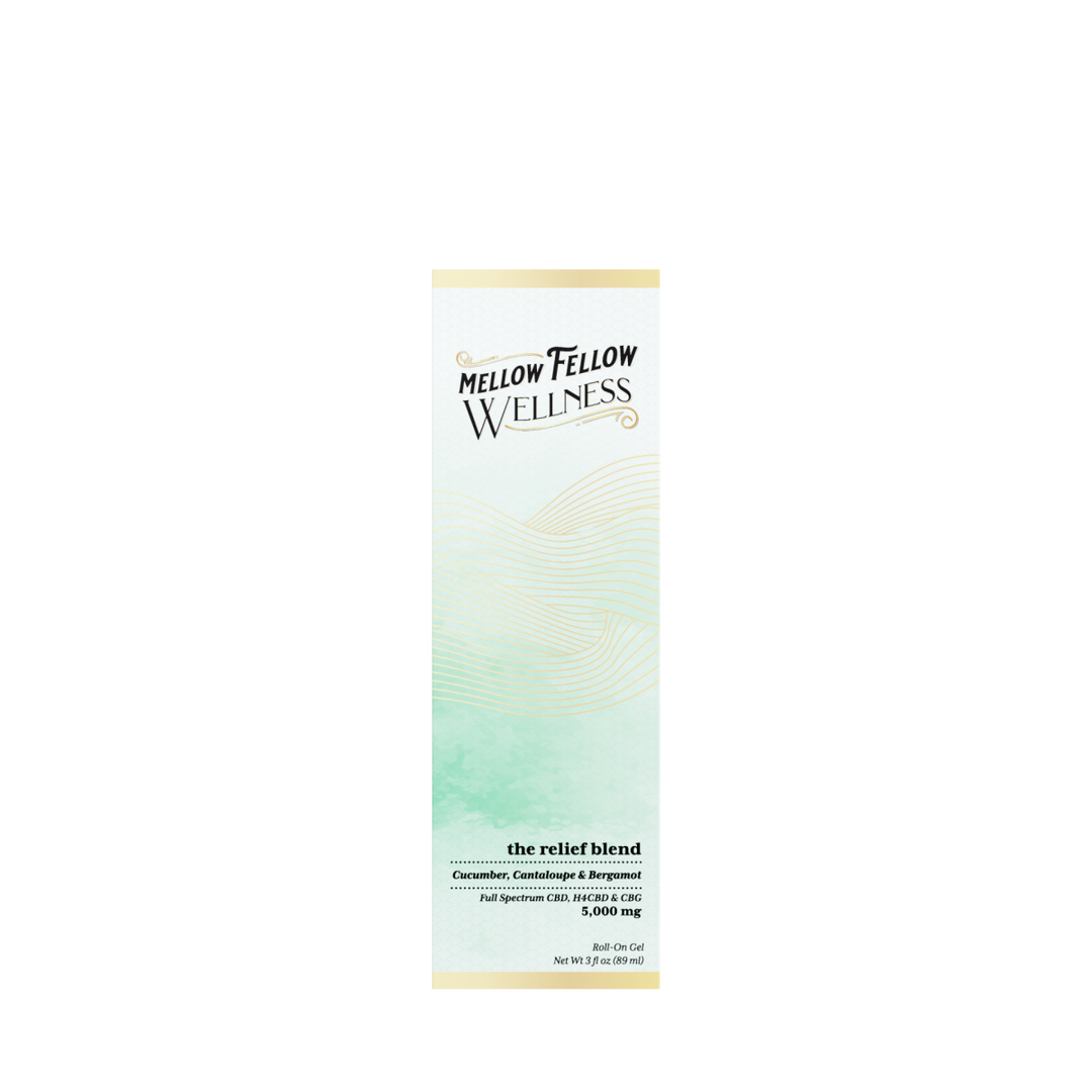 Wellness Roll On Gel - Relief Blend - Cucumber, Cantaloupe and Bergamot - 5000mg - Mellow Fellow