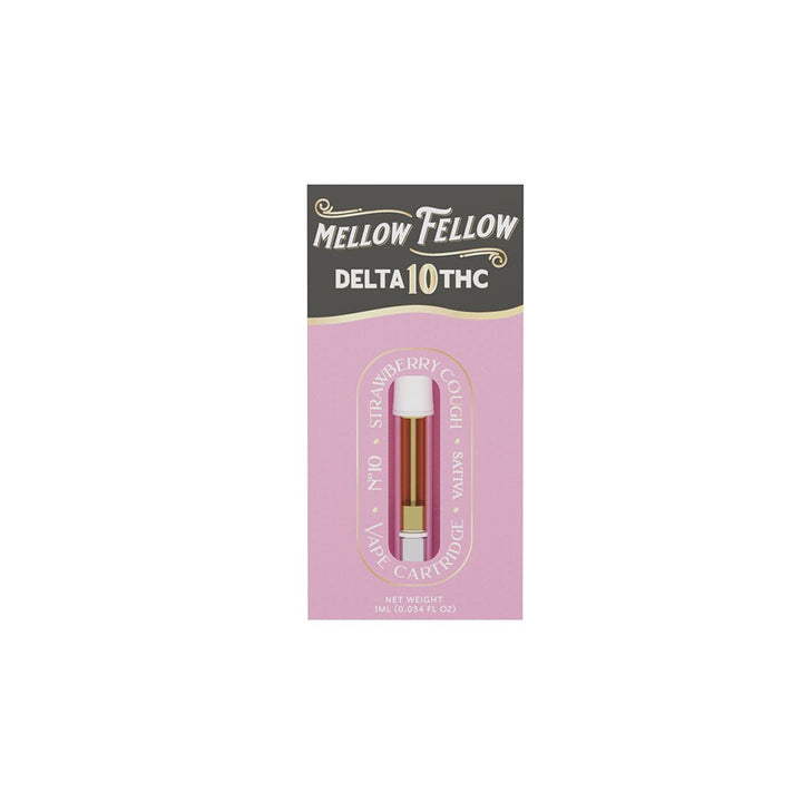 Delta 10 1ml Vape Cartridge - Strawberry Cough (Sativa) - Mellow Fellow