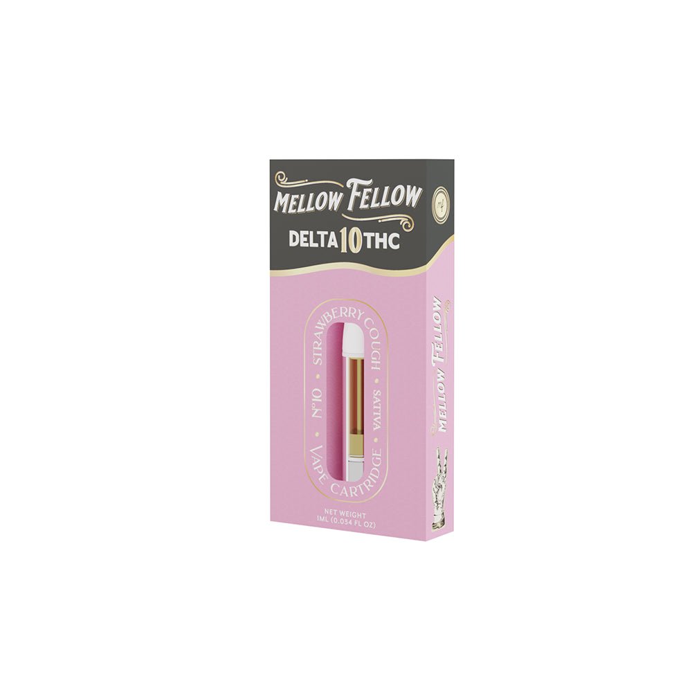 Delta 10 1ml Vape Cartridge - Strawberry Cough (Sativa) - Mellow Fellow