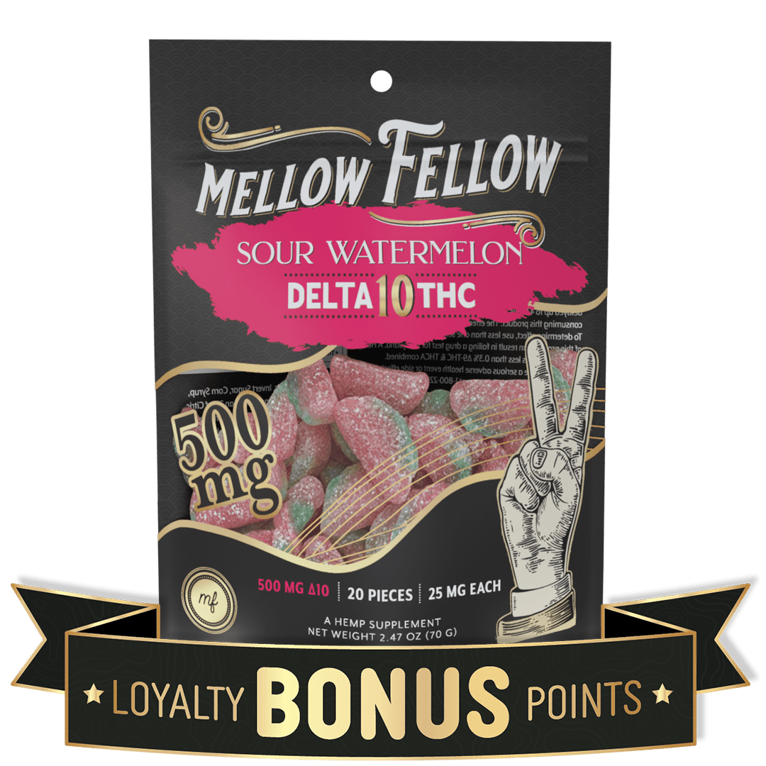 Delta 10 Sour Watermelon 500mg Mellow Fellow