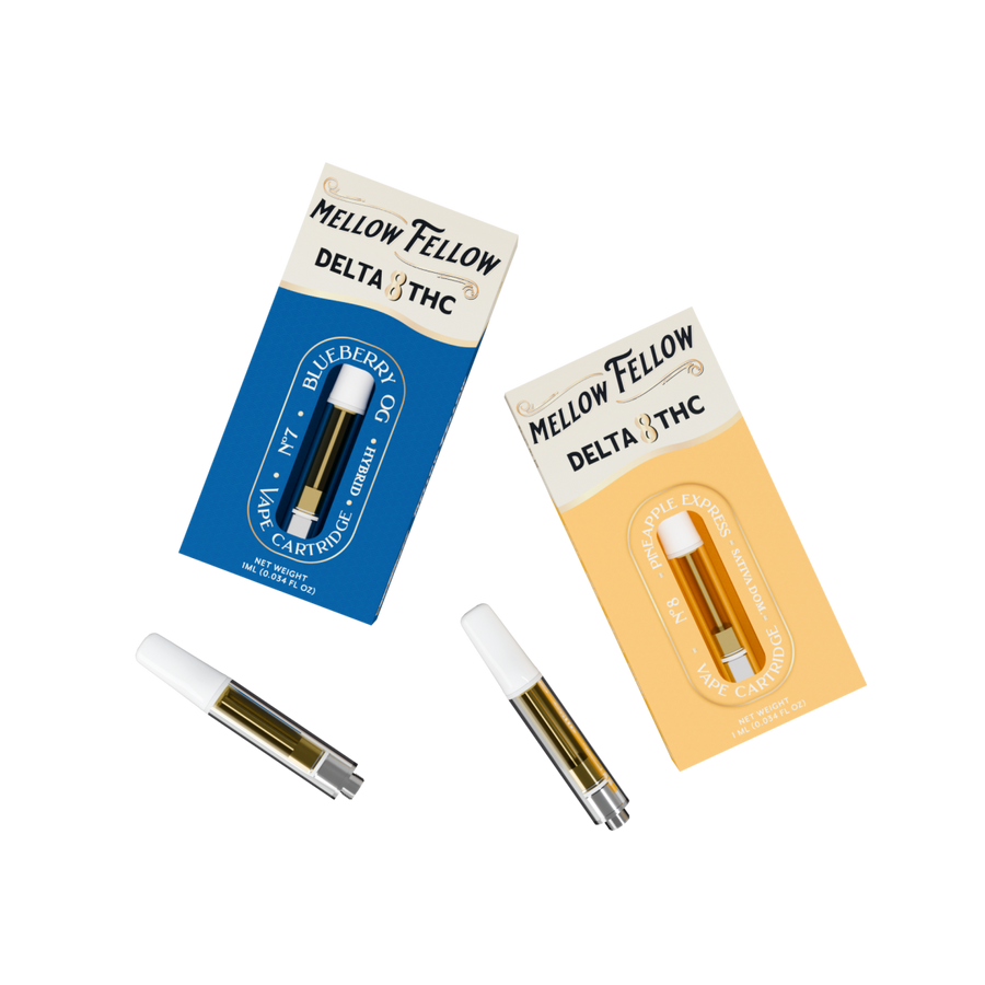 Delta 8 1ml Vape Cartridge Bundle (2 Pack) | Hybrid - Mellow Fellow