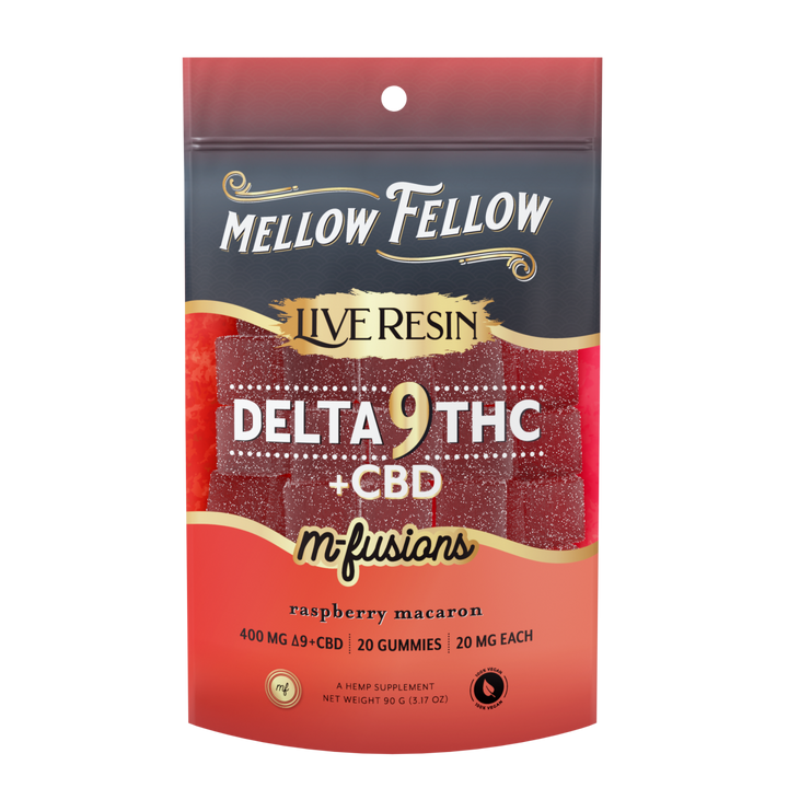 Live Resin delta 9 CBD gummies raspberry macaron