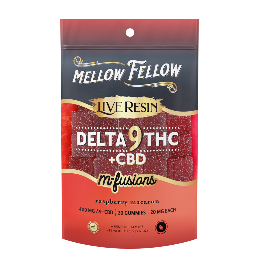 Live Resin delta 9 CBD gummies raspberry macaron