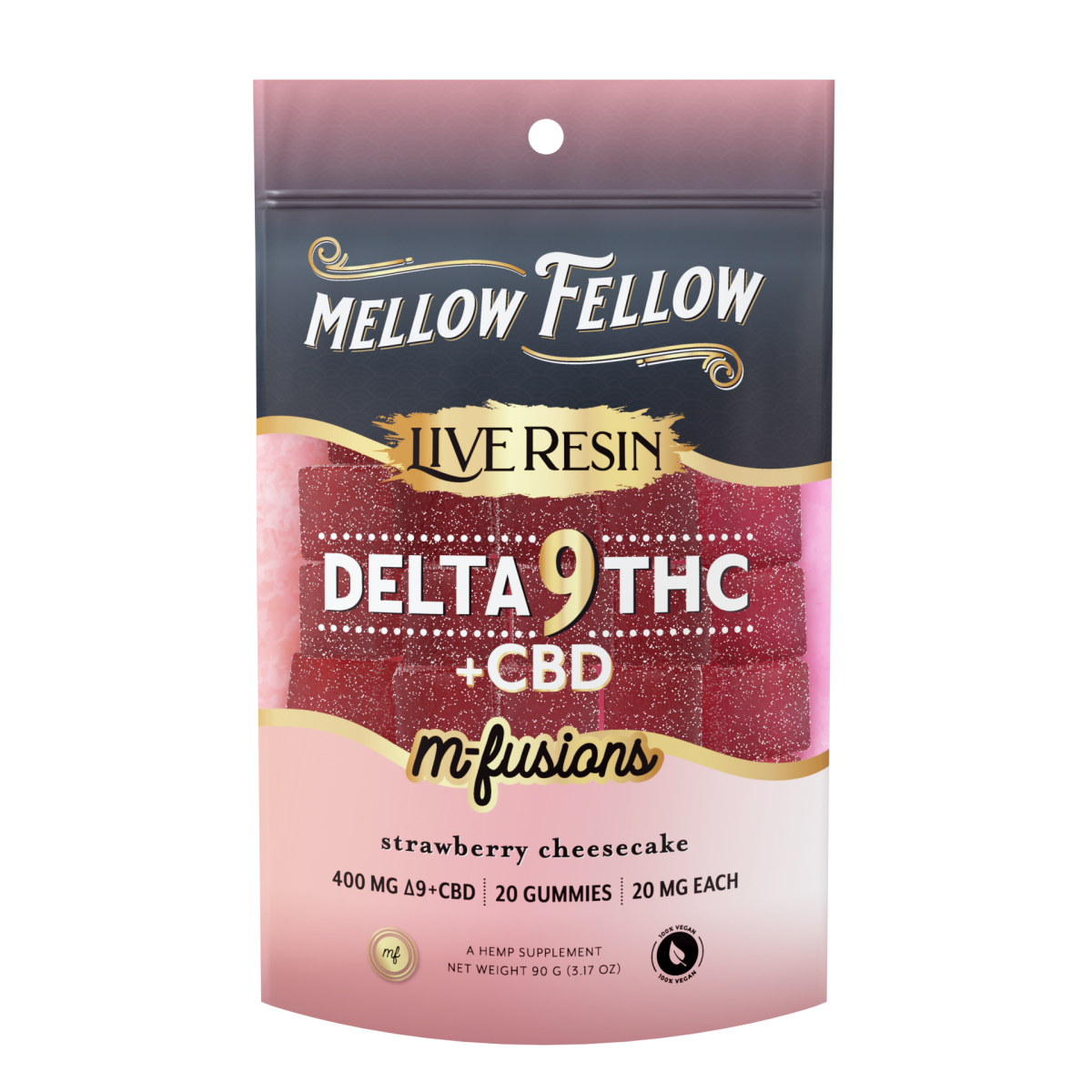 Delta 9 Live Resin Edibles 400mg - Strawberry Cheesecake