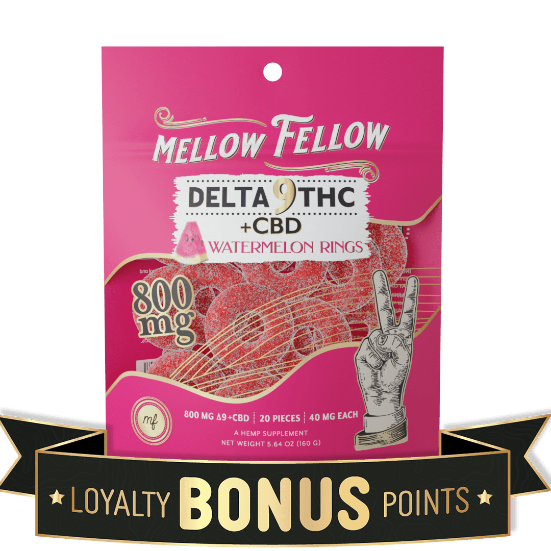 Mellow Fellow EDIBLE Delta 9 Watermelon Rings Bag