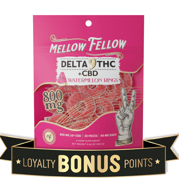 Mellow Fellow EDIBLE Delta 9 Watermelon Rings Bag