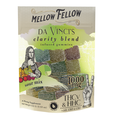 Da Vinci’s Clarity Blend M-Fusions BAGS Sour Mix - CBD, CBG, HHC, D8, THCv - 20 Cnt - 50mg Per Gummy