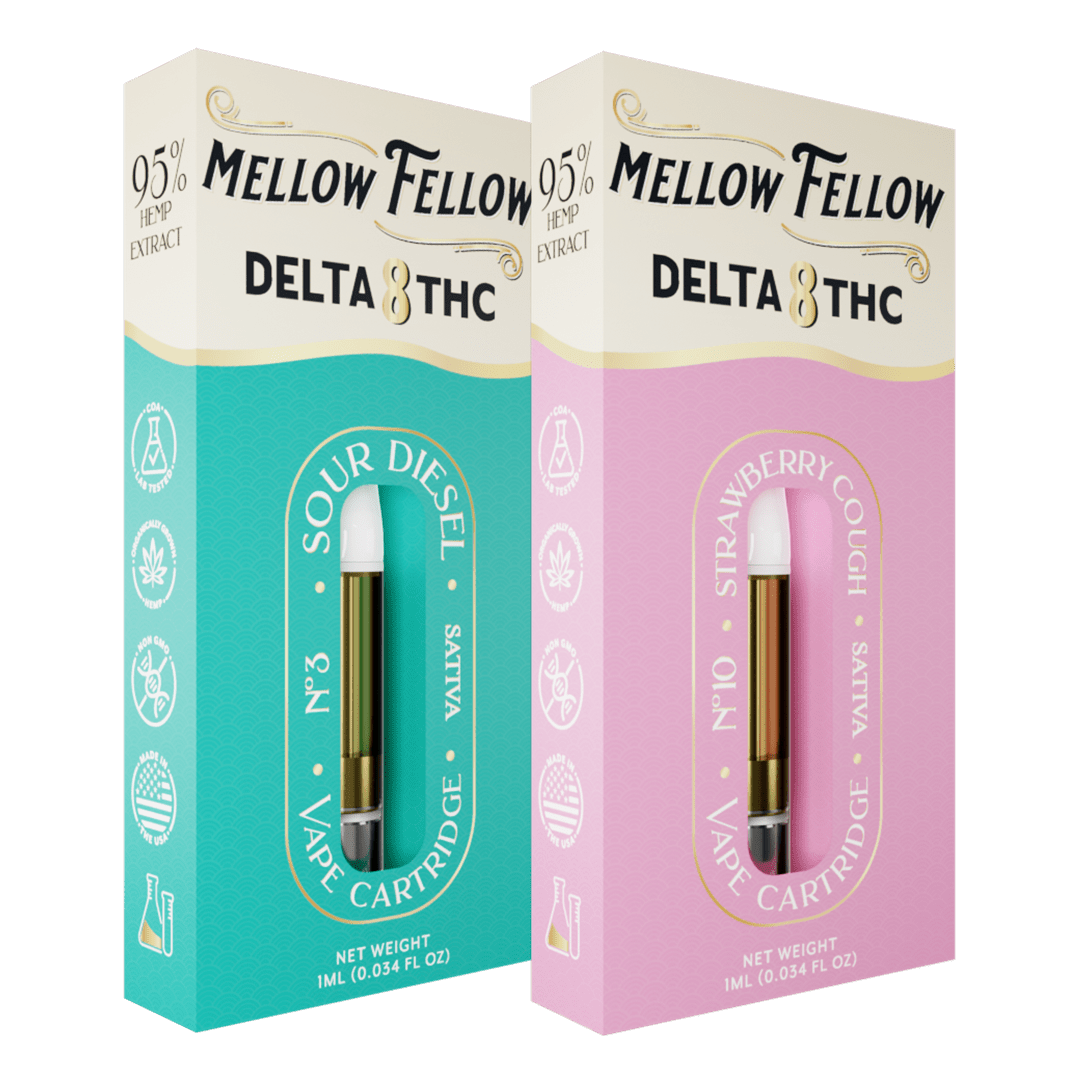 Delta 8 1ml Vape Cartridge Bundle (2 Pack) | Sativa - Mellow Fellow Delta 8 1ml Vape Cartridge Bundle (2 Pack) | Sativa - Mellow Fellow