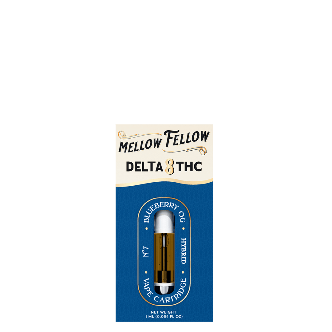 Delta 8 1ml Vape Cartridge - Blueberry OG (Hybrid) - Mellow Fellow