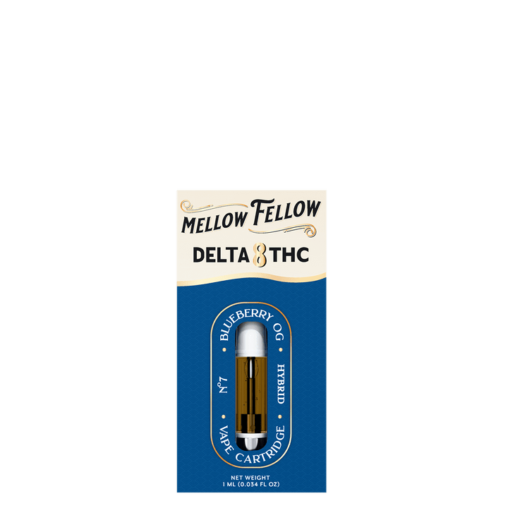 Delta 8 1ml Vape Cartridge - Blueberry OG (Hybrid) - Mellow Fellow