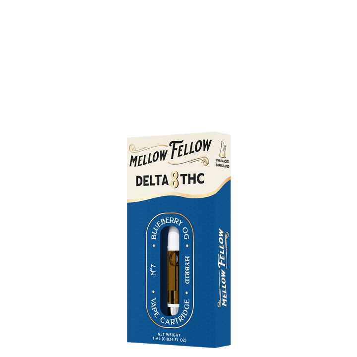 Delta 8 1ml Vape Cartridge - Blueberry OG (Hybrid) - Mellow Fellow