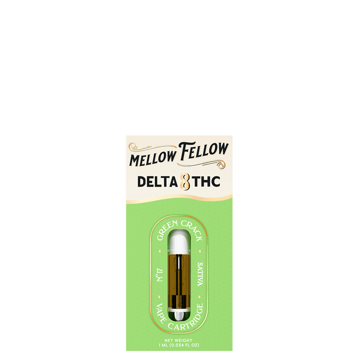 Delta 8 1ml Vape Cartridge - Green Crack (Sativa) - Mellow Fellow