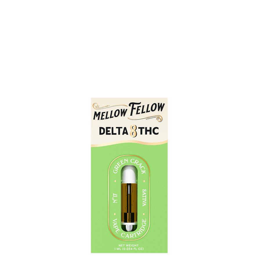 Delta 8 1ml Vape Cartridge - Green Crack (Sativa) - Mellow Fellow