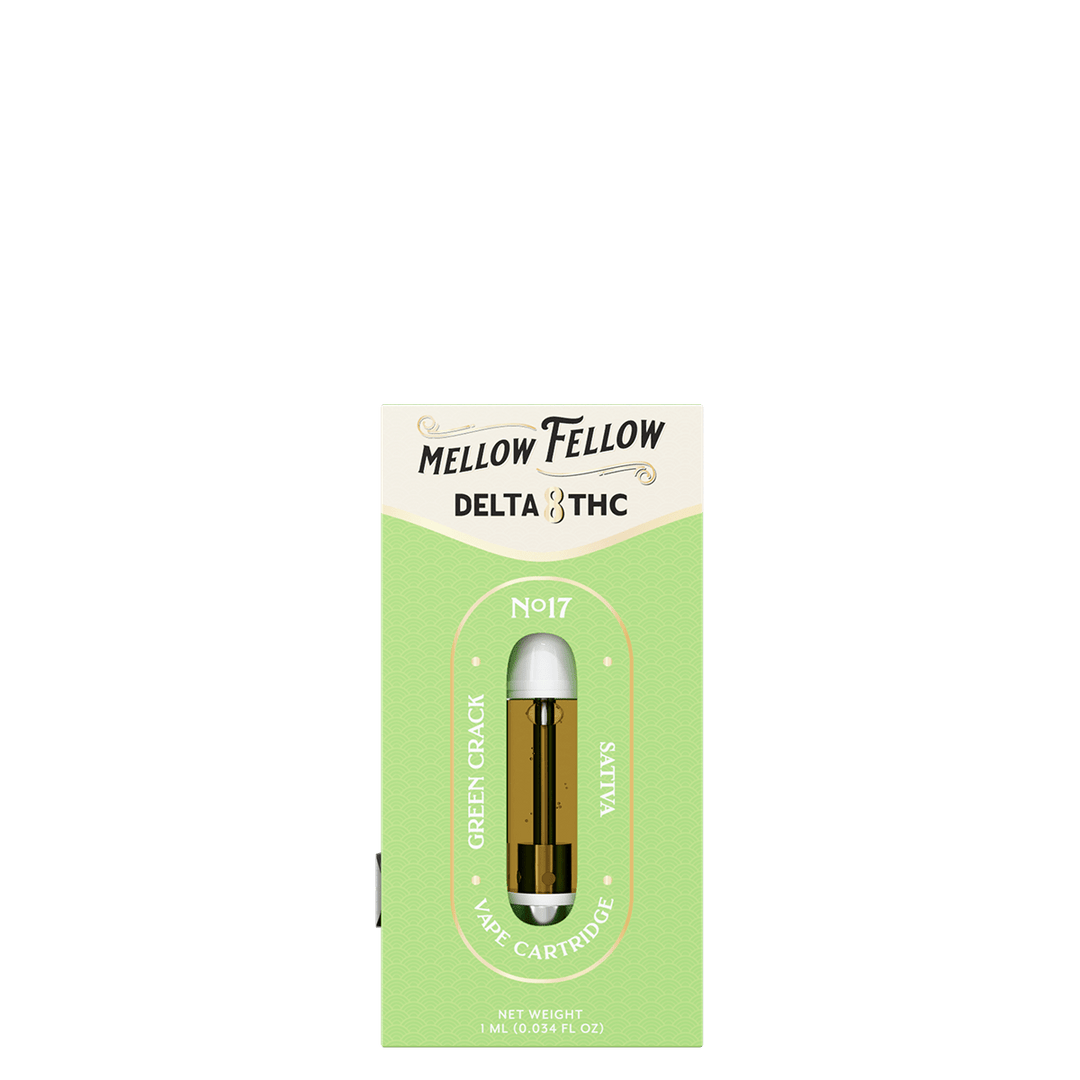 Delta 8 1ml Vape Cartridge - Green Crack (Sativa) - Mellow Fellow