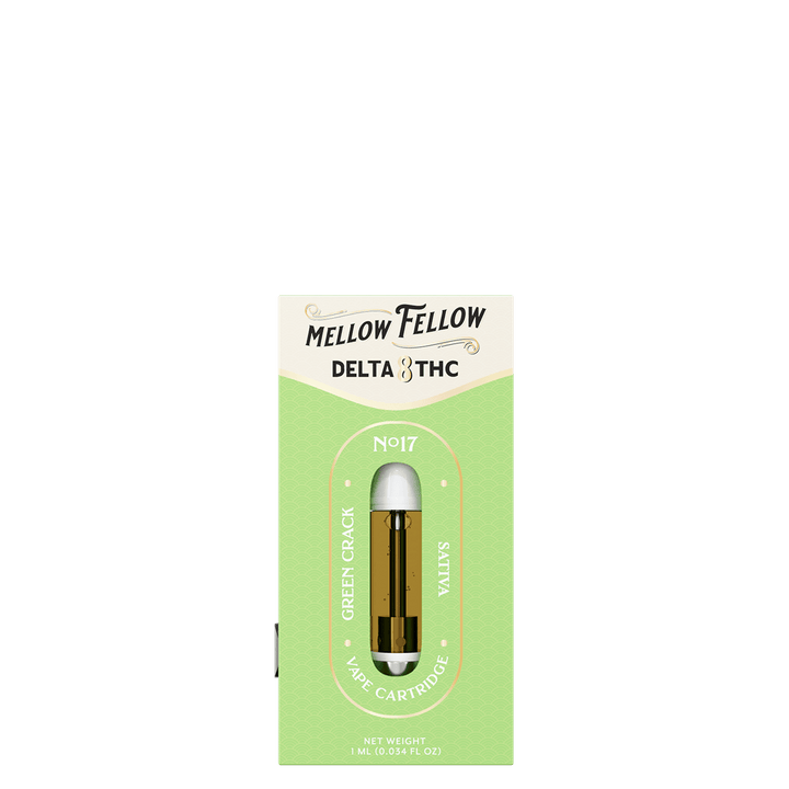 Delta 8 1ml Vape Cartridge - Green Crack (Sativa) - Mellow Fellow