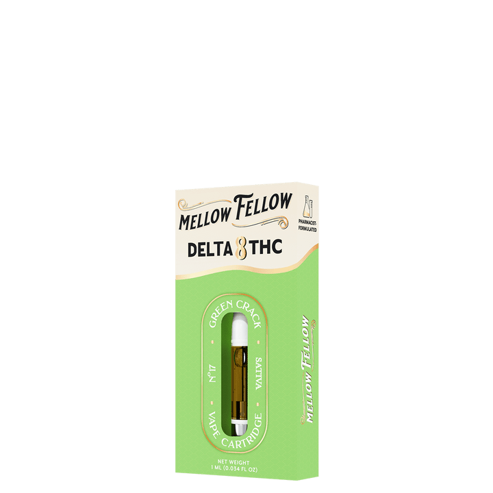 Delta 8 1ml Vape Cartridge - Green Crack (Sativa) - Mellow Fellow