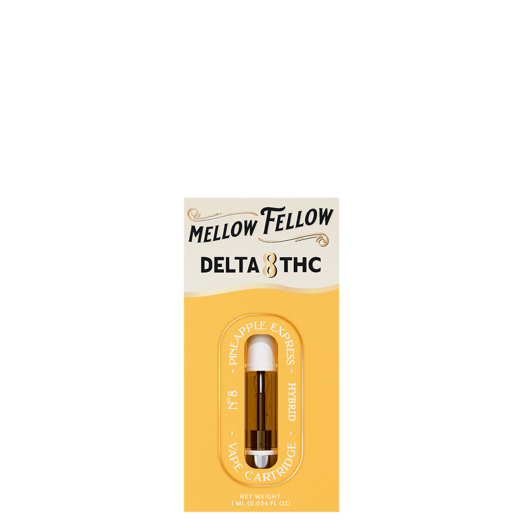 Delta 8 1ml Vape Cartridge - Pineapple Express (Hybrid) - Mellow Fellow