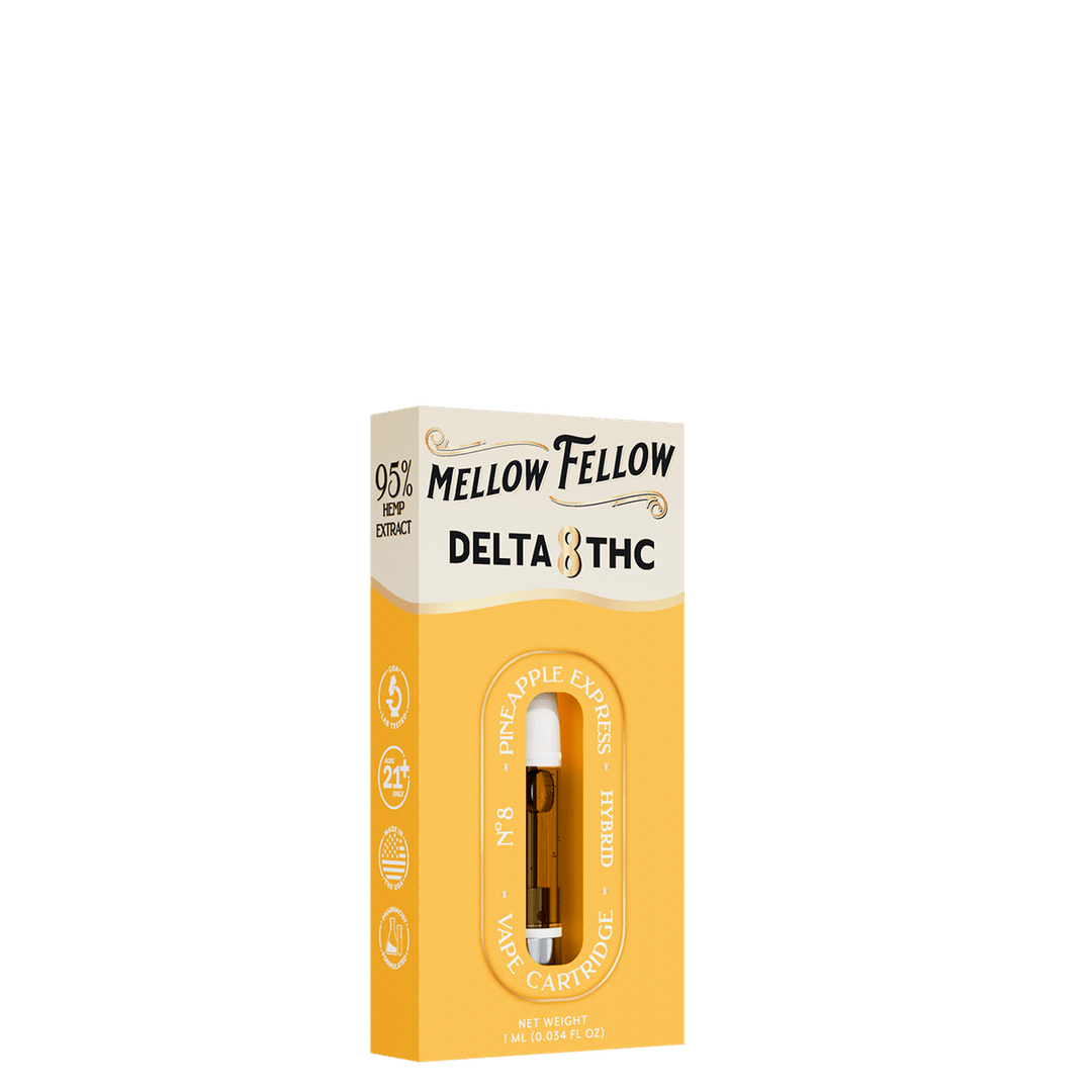 Delta 8 1ml Vape Cartridge - Pineapple Express (Hybrid) - Mellow Fellow