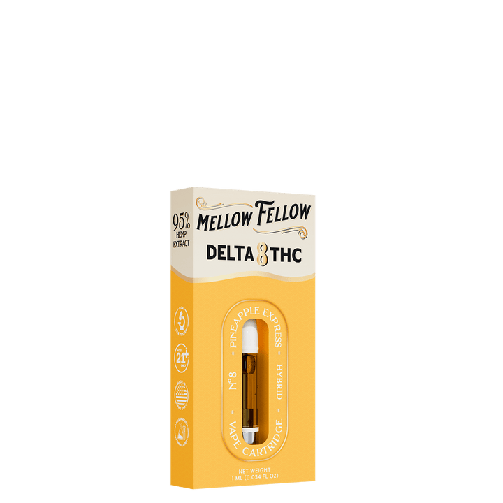 Delta 8 1ml Vape Cartridge - Pineapple Express (Hybrid) - Mellow Fellow