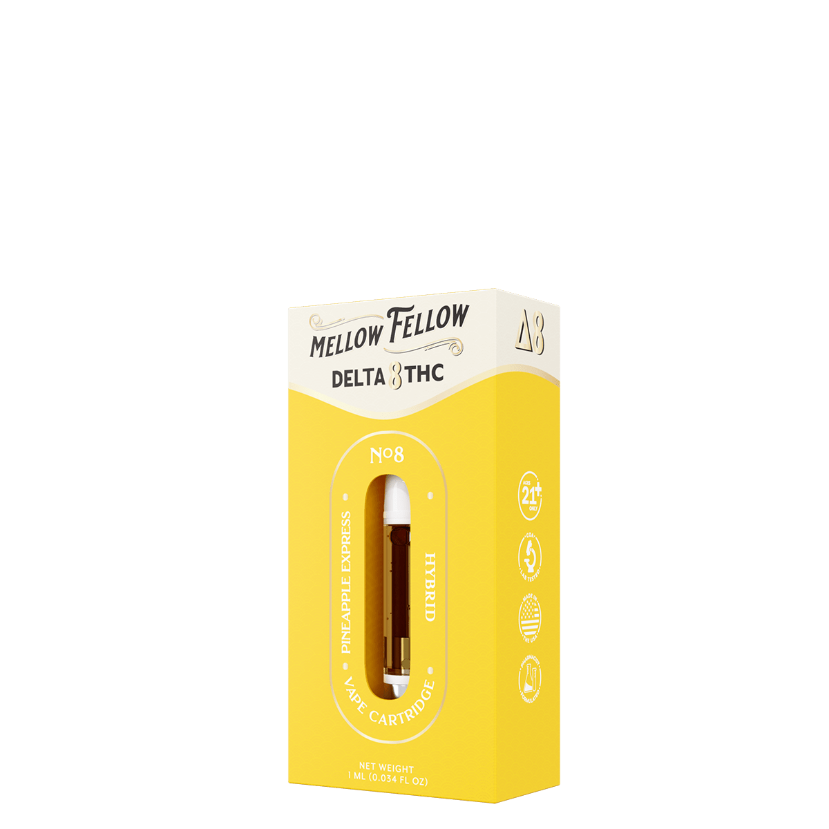 Pineapple Express (Hybrid) Delta 8 1ml Vape Cartridge | Delta 8 Cartridges Mellow Fellow Pineapple Express (Hybrid) Delta 8 1ml Vape Cartridge | Delta 8 Cartridges Mellow Fellow