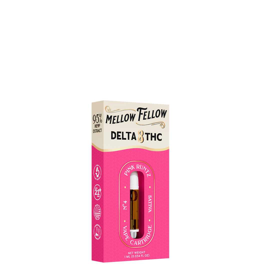 Delta 8 1ml Vape Cartridge - Pink Runtz (Sativa) - Mellow Fellow