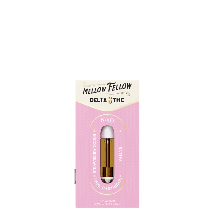 Delta 8 1ml Vape Cartridge - Strawberry Cough (Sativa) - Mellow Fellow