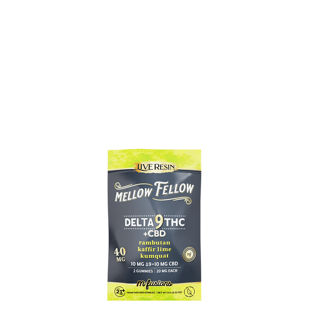 Delta 9 Live Resin Gummies 40mg 2 ct. - Rambutan Kaffir Lime Kumquat - Mellow Fellow