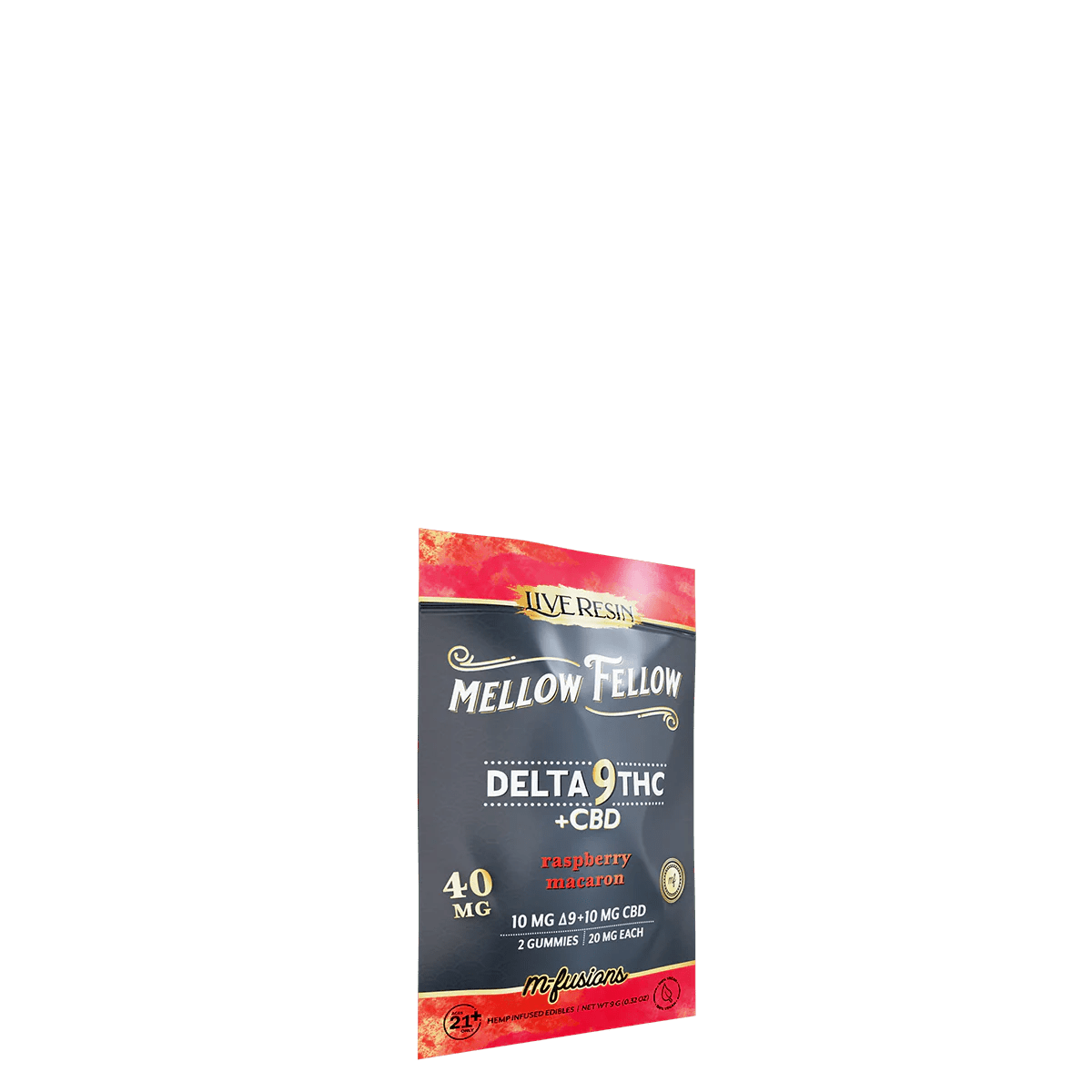 Delta 9 Live Resin Gummies 40mg 2 ct. - Raspberry Macaron - Mellow Delta 9 Live Resin Gummies 40mg 2 ct. - Raspberry Macaron - Mellow